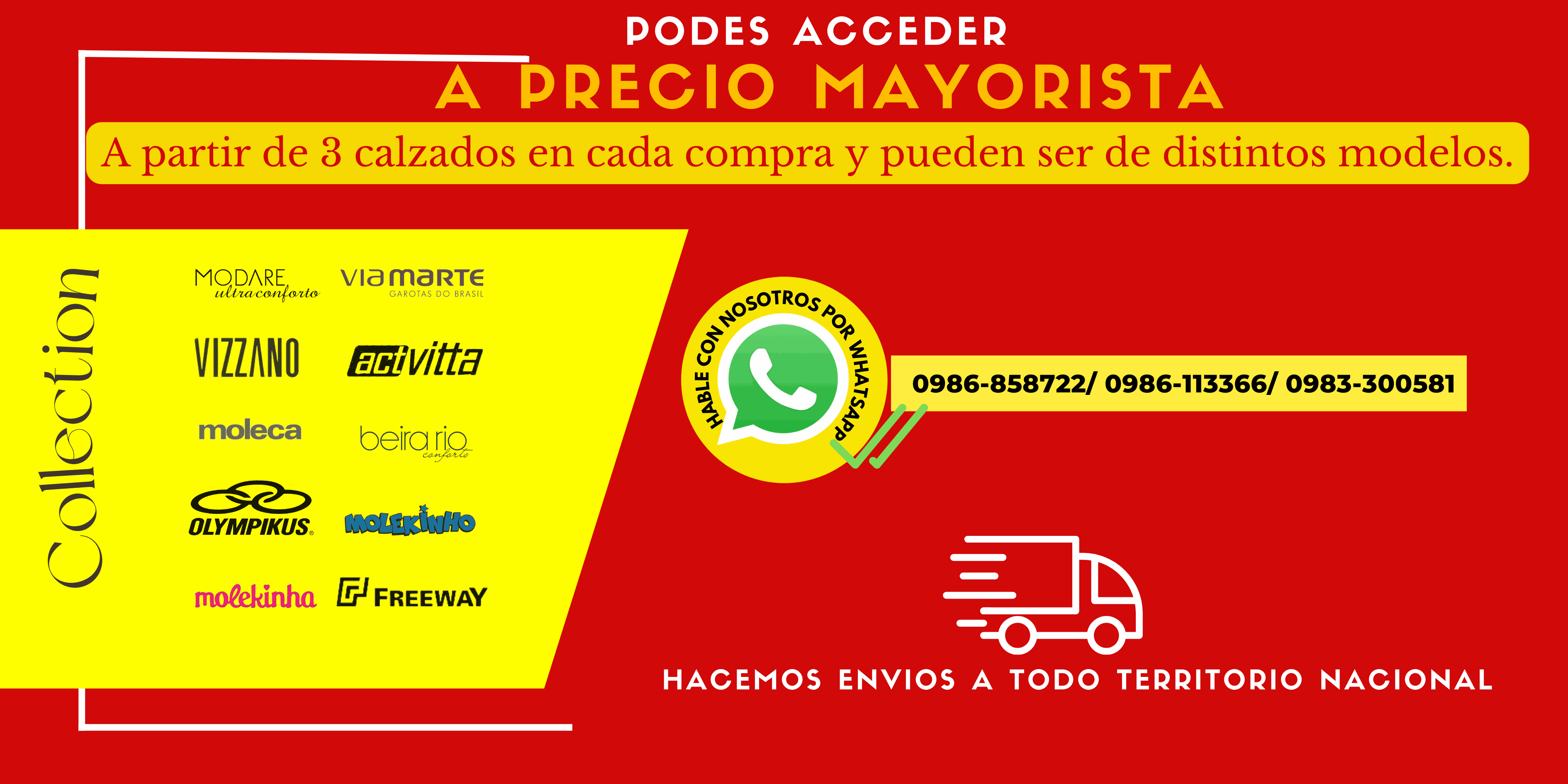 Precio mayorista Mega Calzados desde tres pares