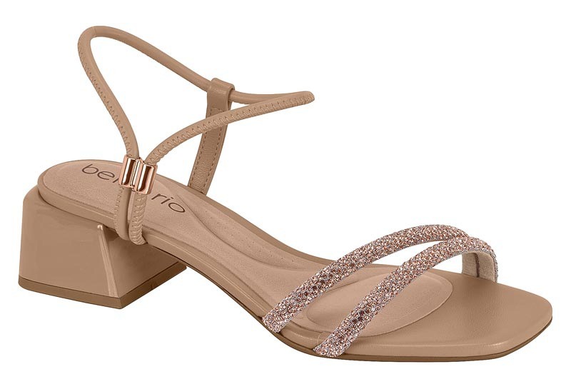 SANDALIAS BEIRA RIO 8423.228 T PTA PELE  STRECH/ PTA STRASS