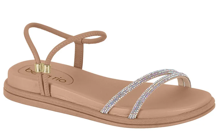 SANDALIAS BEIRA RIO 8488.113 T PTA PELE STRECH/T PTA 6MM GLAM