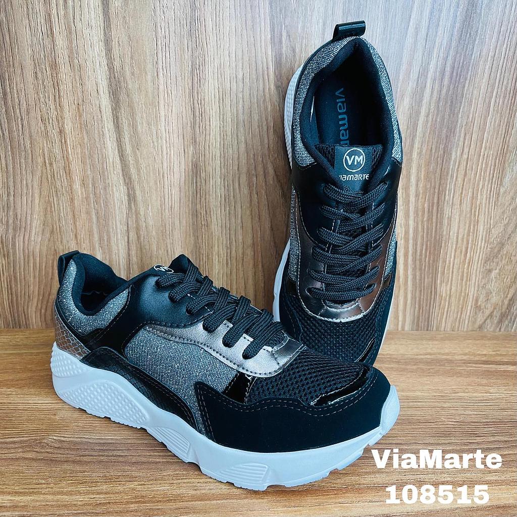 TENIS VIA MARTE NOB. VZ. TELA FAVO METAL HOLOG SERPENTE COBRA 20-12983