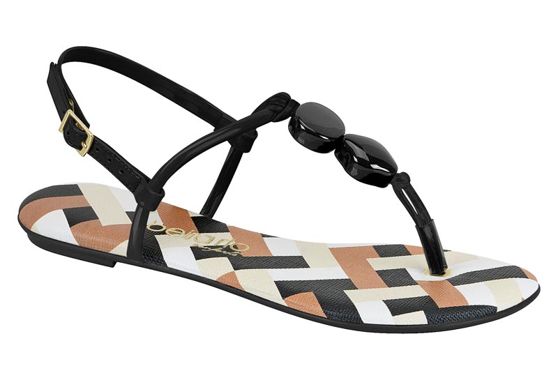 SANDALIAS BEIRA RIO VZ PREMIUM/NP LISTRAS RETANGULOS 8422.110