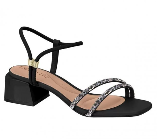 SANDALIAS BEIRA RIO 8423.228 T PTA PELE  STRECH/ PTA STRASS