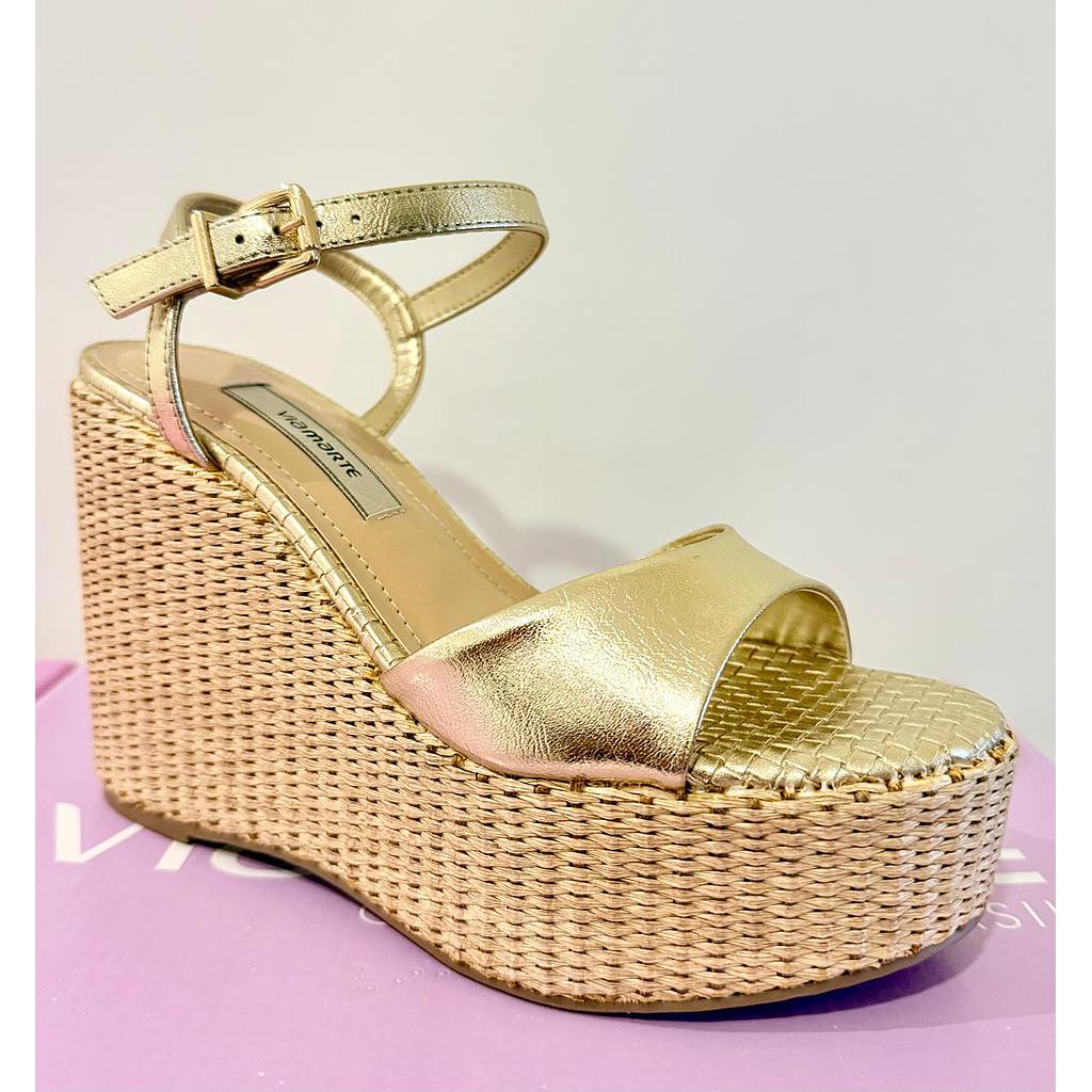 SANDALIAS VIA MARTE METALICO/PANAMA METAL/PALHA BOLD 404-006